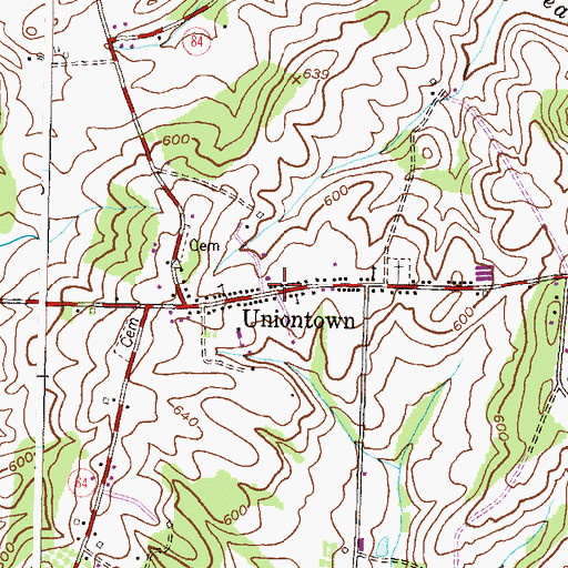 Topographic Map of Uniontown Academy (historical), MD