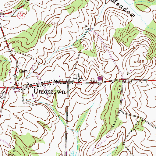 Topographic Map of Uniontown Cemetery, MD