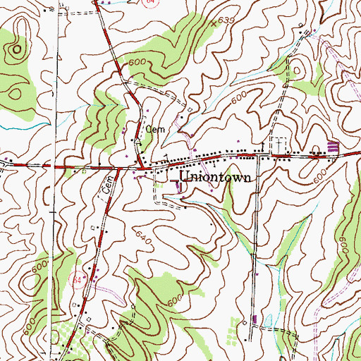 Topographic Map of Uniontown Elementary School, MD