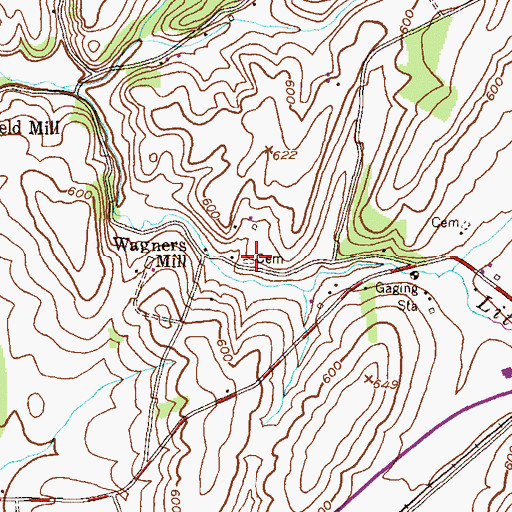 Topographic Map of Warehime Cemetery, MD
