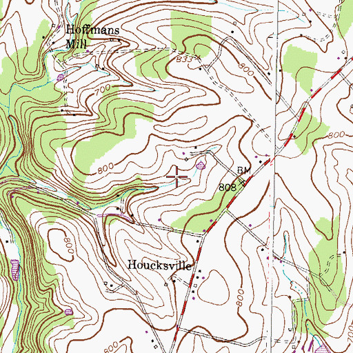 Topographic Map of Adams Chance, MD