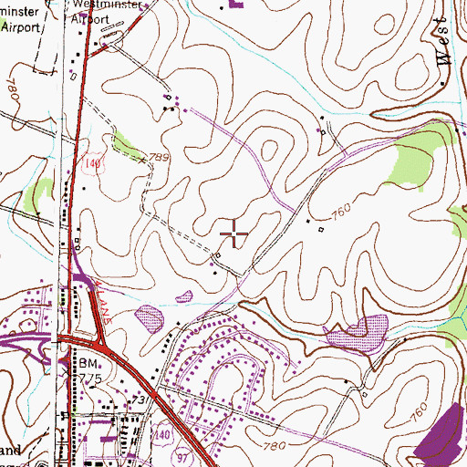 Topographic Map of Autumn Ridge, MD