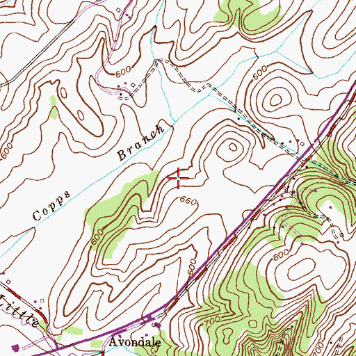 Topographic Map of Avondale Run, MD