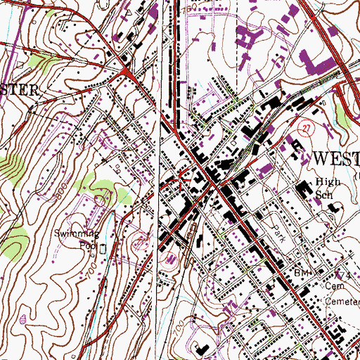 Topographic Map of Belle Grove Park, MD