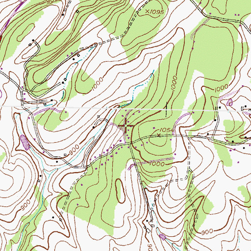 Topographic Map of Benedict Woods, MD