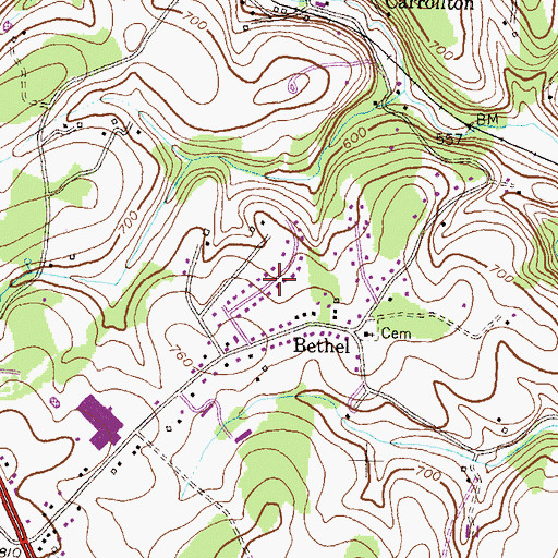 Topographic Map of Bethel Ridge, MD