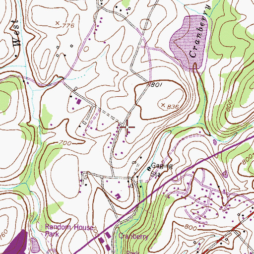 Topographic Map of Brunetto Acres, MD