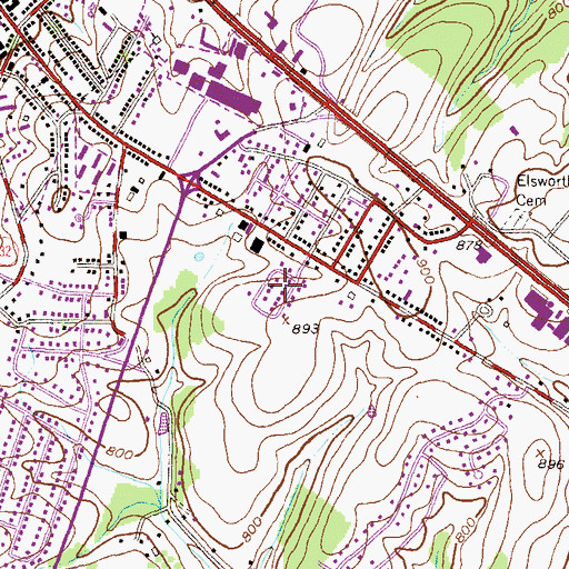 Topographic Map of Buckingham View, MD