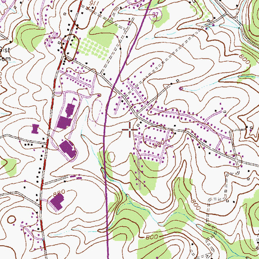 Topographic Map of Campus Heights, MD