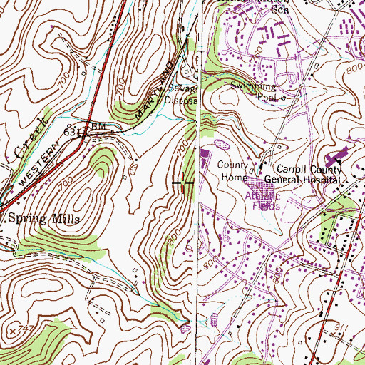 Topographic Map of Carroll County Agricultural Center, MD