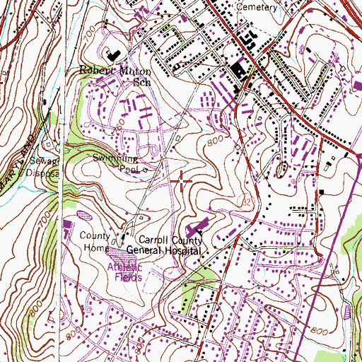 Topographic Map of Carroll Couny Education Center, MD