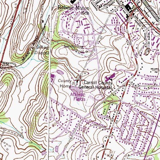 Topographic Map of Carroll County Home (historical), MD