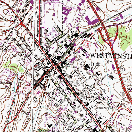 Topographic Map of Carroll County School for Retarded Children, MD