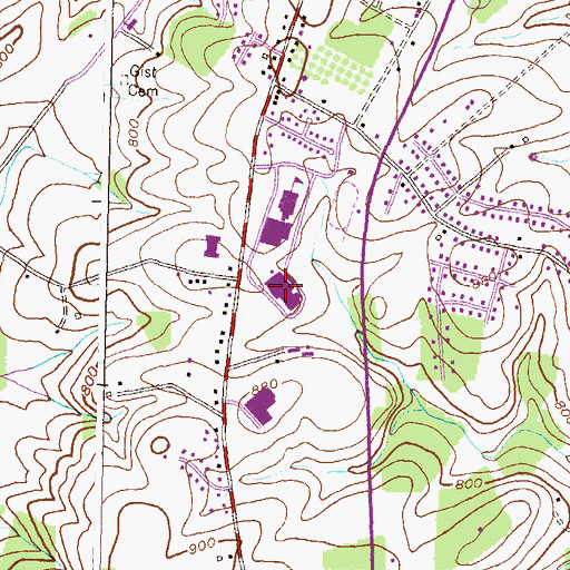 Topographic Map of Carroll County Career and Technology Center, MD