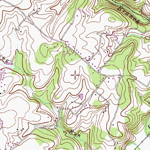 Topographic Map of Castles Rising, MD