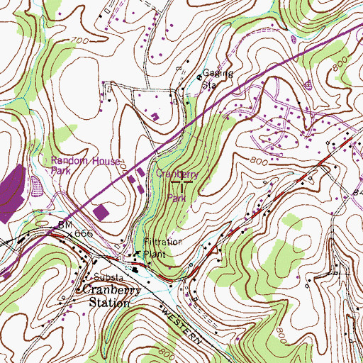 Topographic Map of Cranberry Park, MD