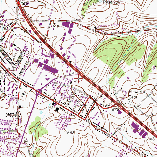 Topographic Map of Crossroads Square Shopping Center, MD