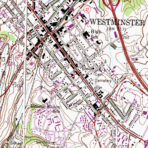 Topographic Map of East End Primary School (historical), MD
