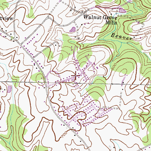 Topographic Map of Eastview Estates, MD