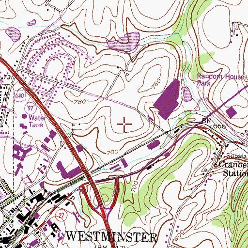 Topographic Map of Englar Business Park, MD