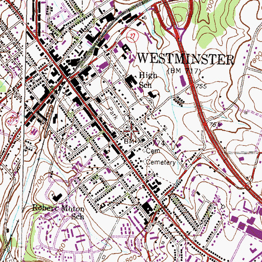 Topographic Map of First Church of God, MD