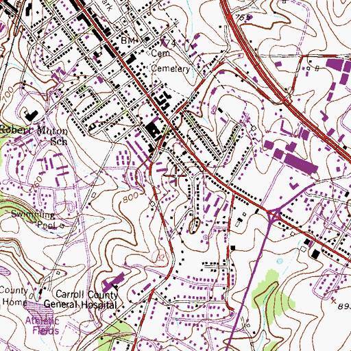 Topographic Map of First United Presbyterian Church, MD