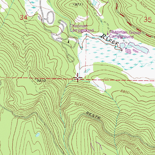 Topographic Map of Chapman Gulch, CO