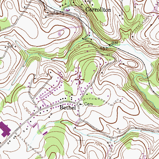 Topographic Map of Harris Heights, MD