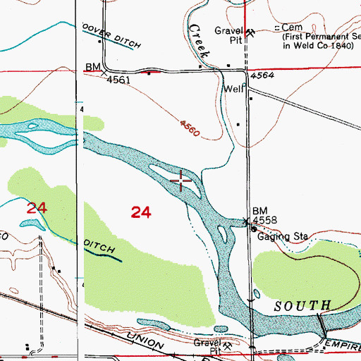 Topographic Map of Crow Creek, CO