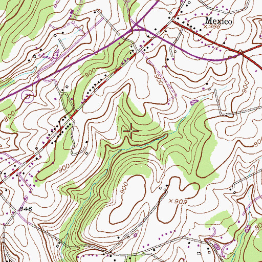 Topographic Map of Hickory Ridge Farms, MD