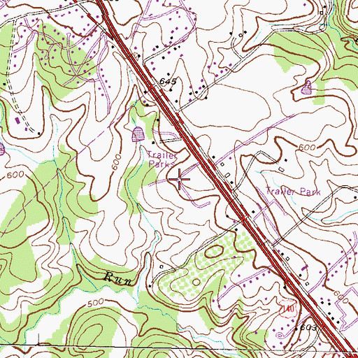 Topographic Map of Hillandale Trailer Park, MD