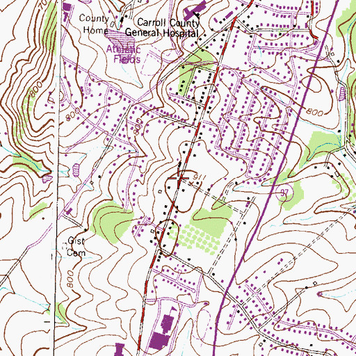 Topographic Map of Hunter Professional Center, MD