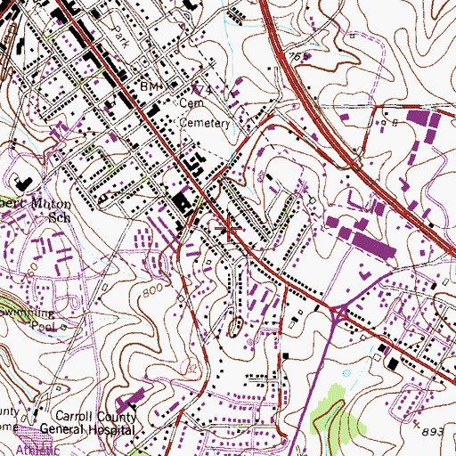 Topographic Map of Kingdom Hall of Jehovahs Witnesses, MD