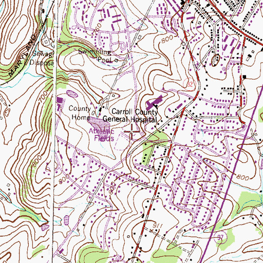 Topographic Map of Landon C Burns Park, MD