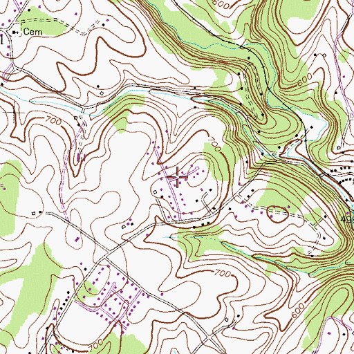 Topographic Map of Laura Lee Estates, MD