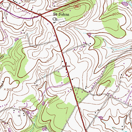 Topographic Map of Lees Corner, MD