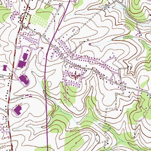 Topographic Map of Maple Crest, MD