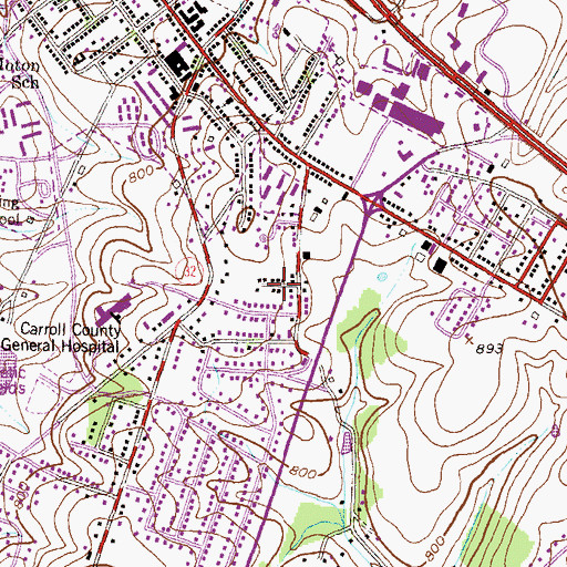 Topographic Map of Maple View, MD