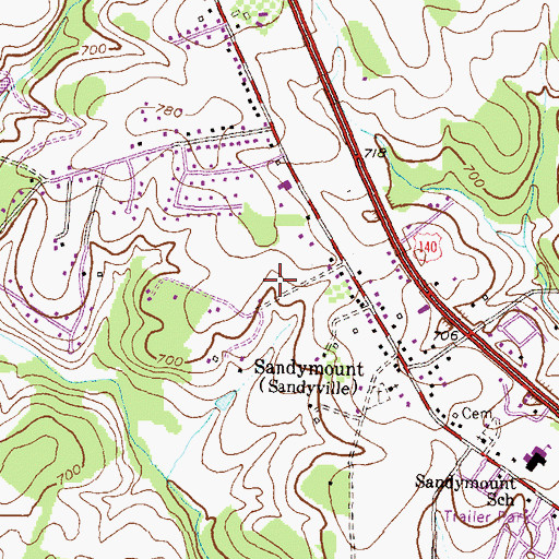 Topographic Map of Monarch Meadow, MD