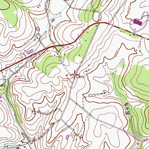 Topographic Map of Mount Union Cemetery, MD