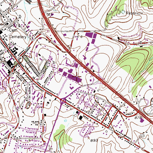 Topographic Map of 140 Village Shopping Center, MD