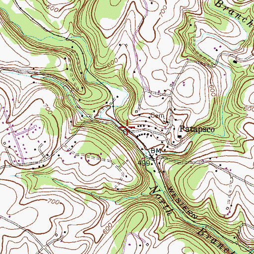 Topographic Map of Patapsco Station (historical), MD