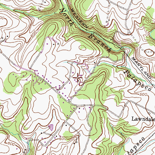 Topographic Map of Patapsco Woods, MD