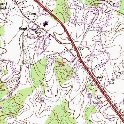 Topographic Map of Pheasant Run, MD