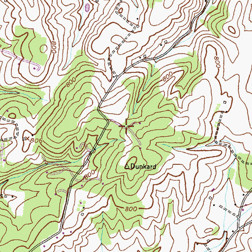 Topographic Map of Pinch Valley Estates, MD