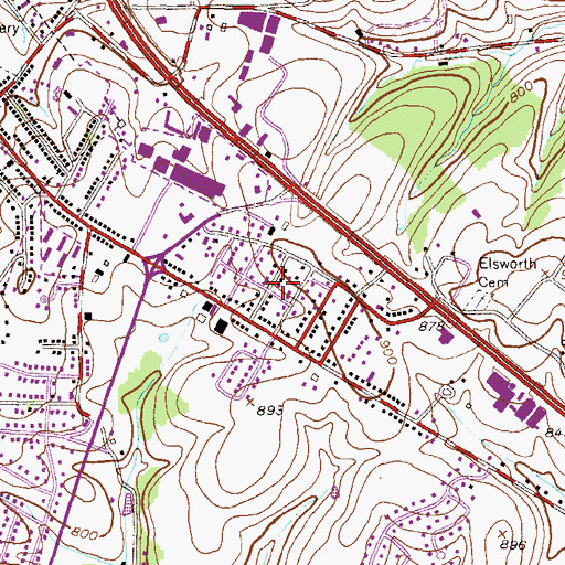 Topographic Map of Pine Knoll, MD