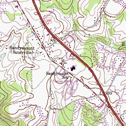 Topographic Map of Pleasant Grove Methodist Church, MD