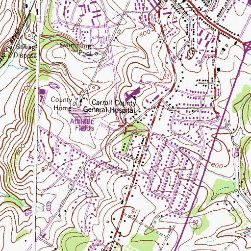 Topographic Map of Potters Field Cemetery, MD