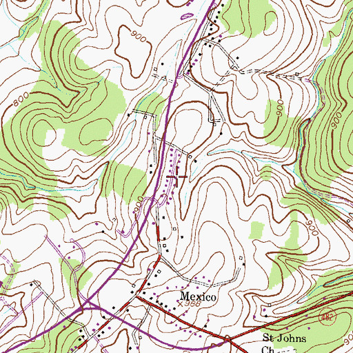 Topographic Map of Random Heights, MD