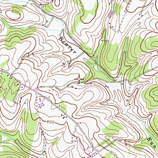 Topographic Map of Rebecca Ridge, MD